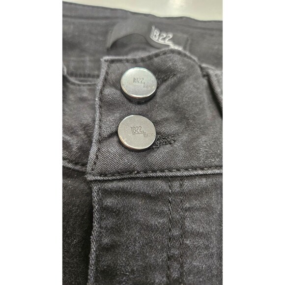 1822 Denim Black Five Pockets Straight Legs Button Pullover Men's Jeans Size 6 - Picture 7 of 10